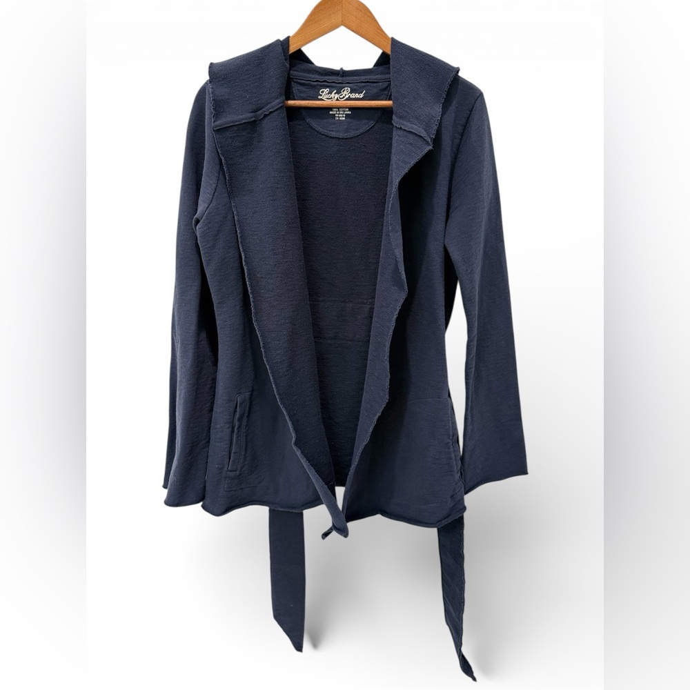 Lucky Brand Women’s Black Hooded Wrap Cardigan | Size Small - Picture 3 of 5